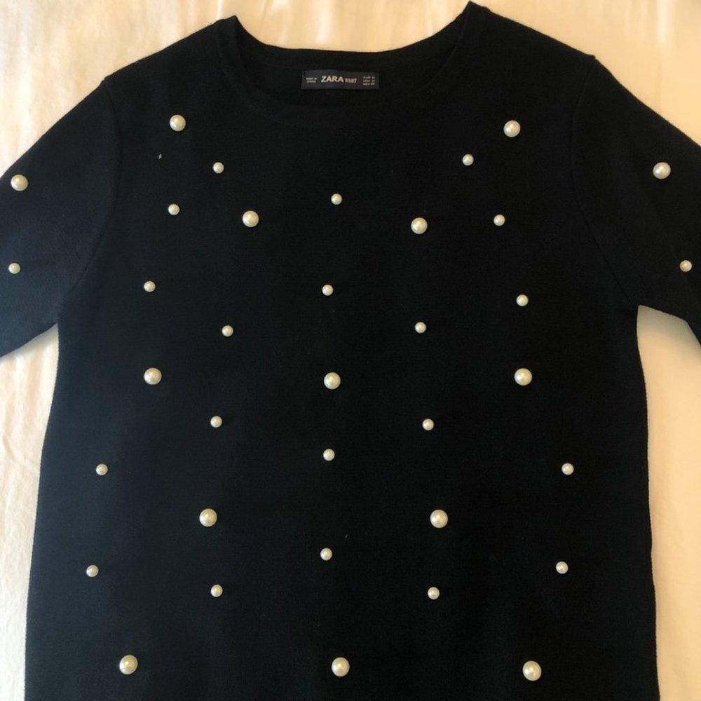 Zara Pearl Studded Top